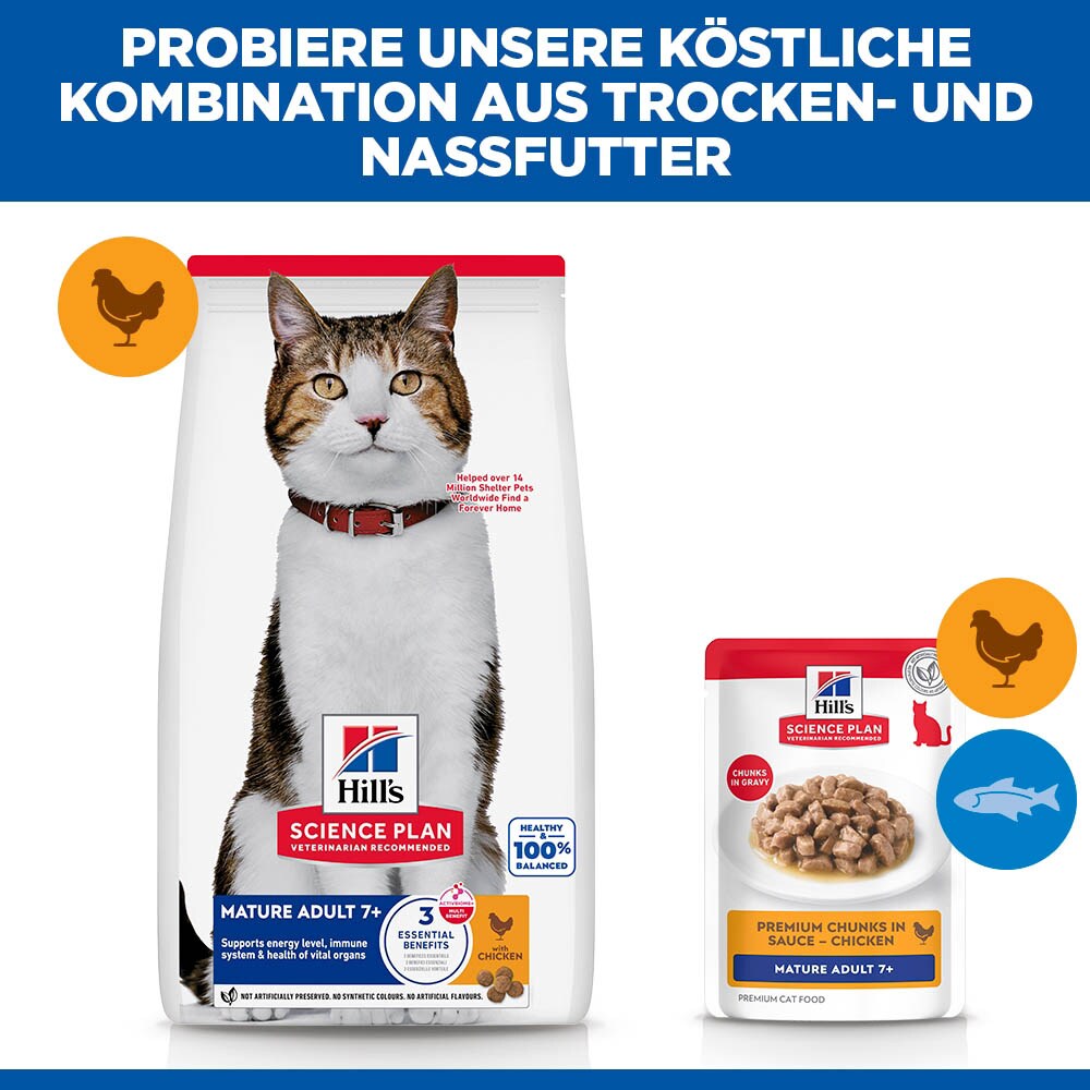 Hills Science Plan Mature Adult 7+ Huhn Nassfutter für Katzen_5