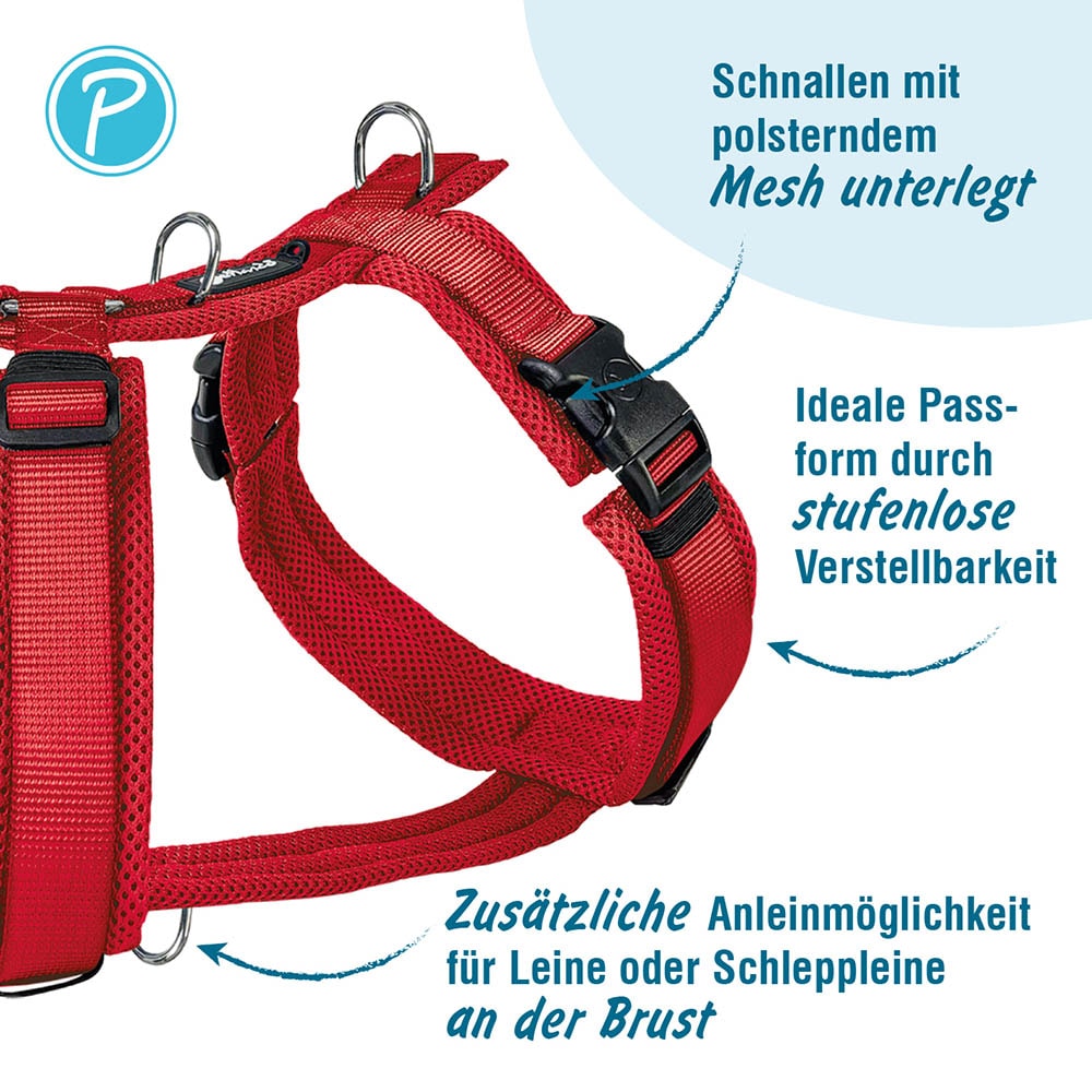 Petlando Mesh Y-Comfort Geschirr rot_2