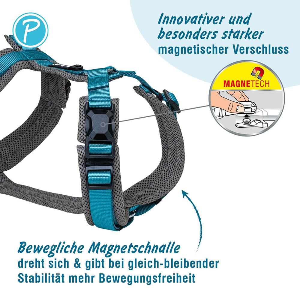 Petlando Magnetech Y-Comfort Geschirr anthrazit/petrol_2