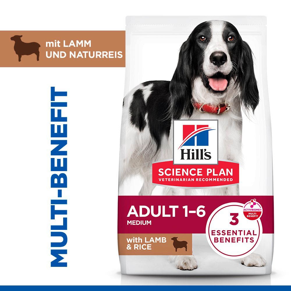 Hills Science Plan Adult Medium Lamm mit Reis Trockenfutter für Hunde_1