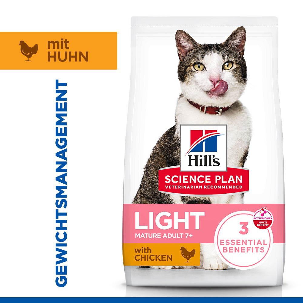 Hills Science Plan Mature Adult 7+ Light Huhn Trockenfutter für Katzen_2