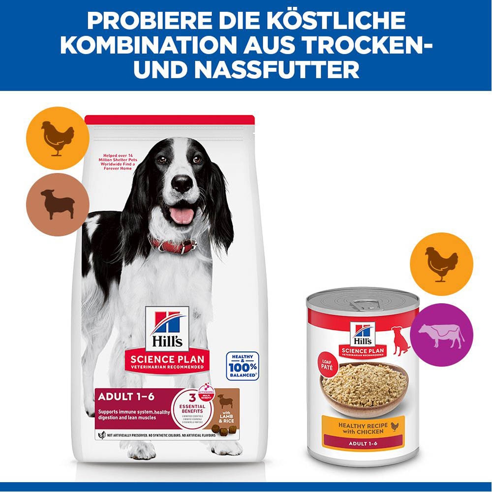 Hills Science Plan Adult Medium Lamm mit Reis Trockenfutter für Hunde_5
