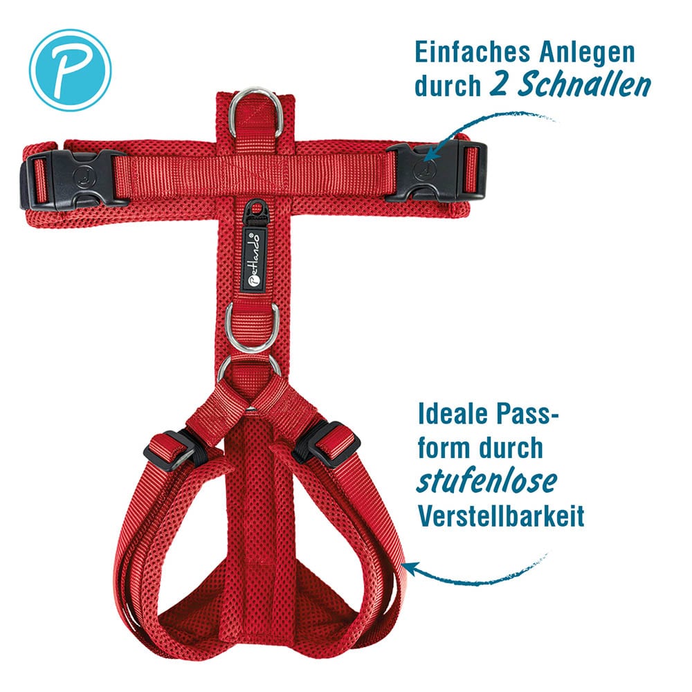 Petlando Mesh Y-Comfort Geschirr rot_3