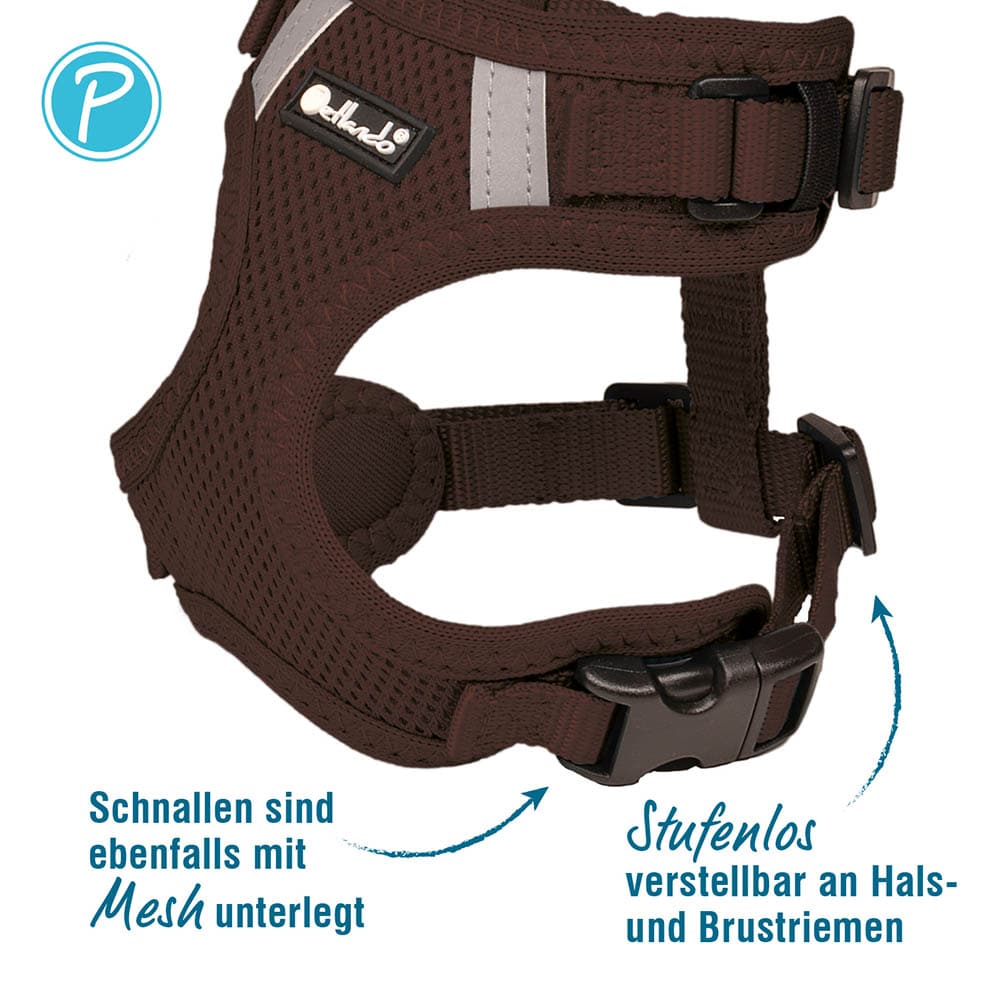 Petlando Mesh Vest Geschirr mokka_2