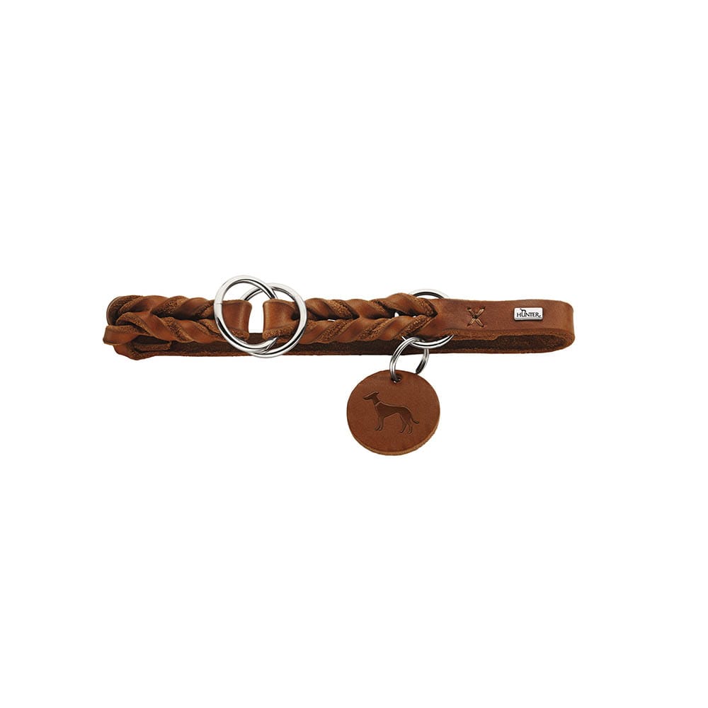 Hunter Zugstopp Halsband Solid Education cognac_4