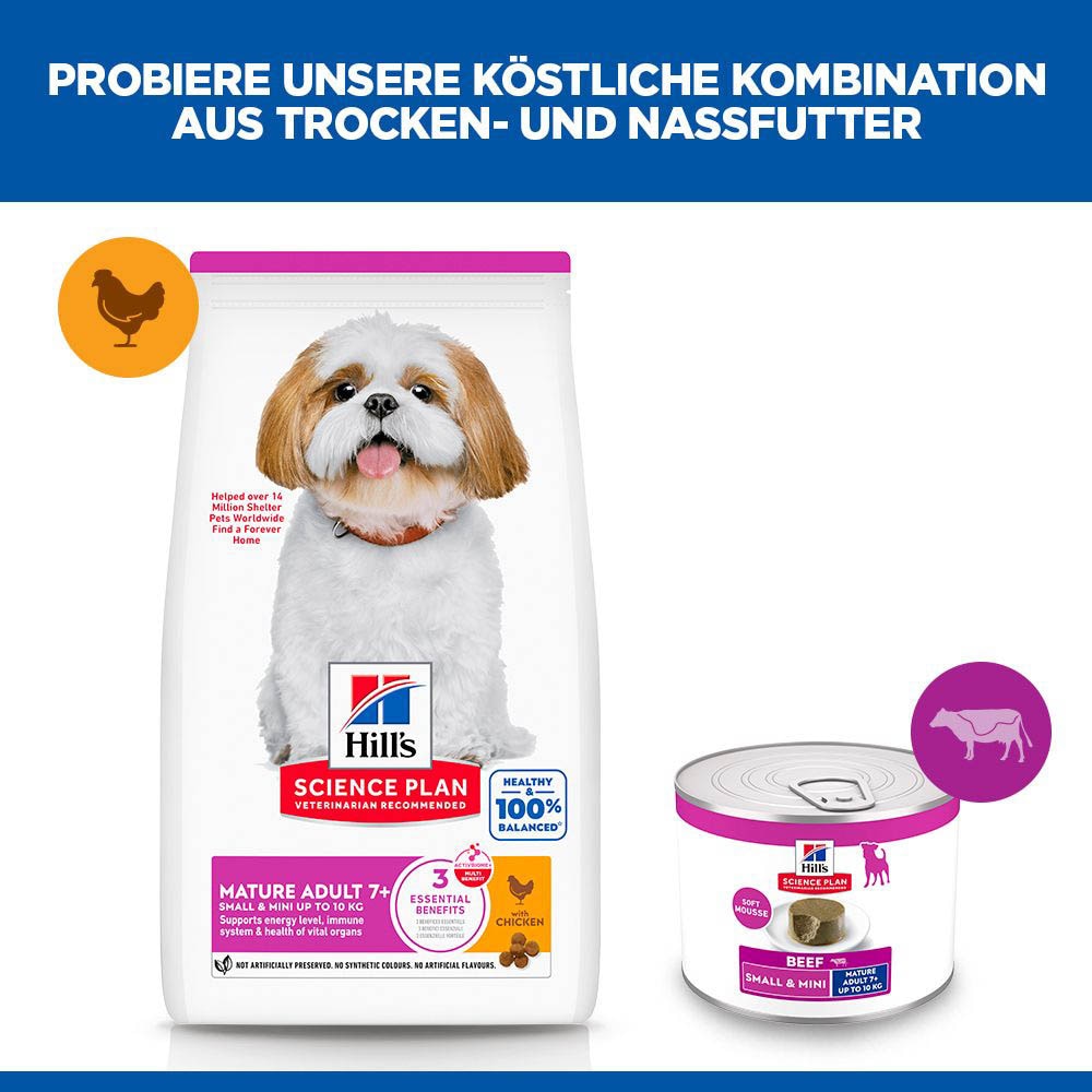 Hills Science Plan Small & Mini Mature Adult 7+ Mousse für Hunde mit Rindfleisch_5