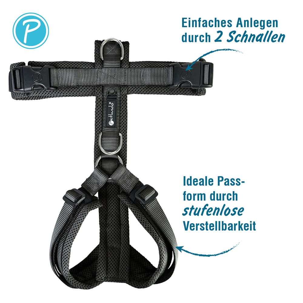 Petlando Mesh Y-Comfort Geschirr schwarz_3