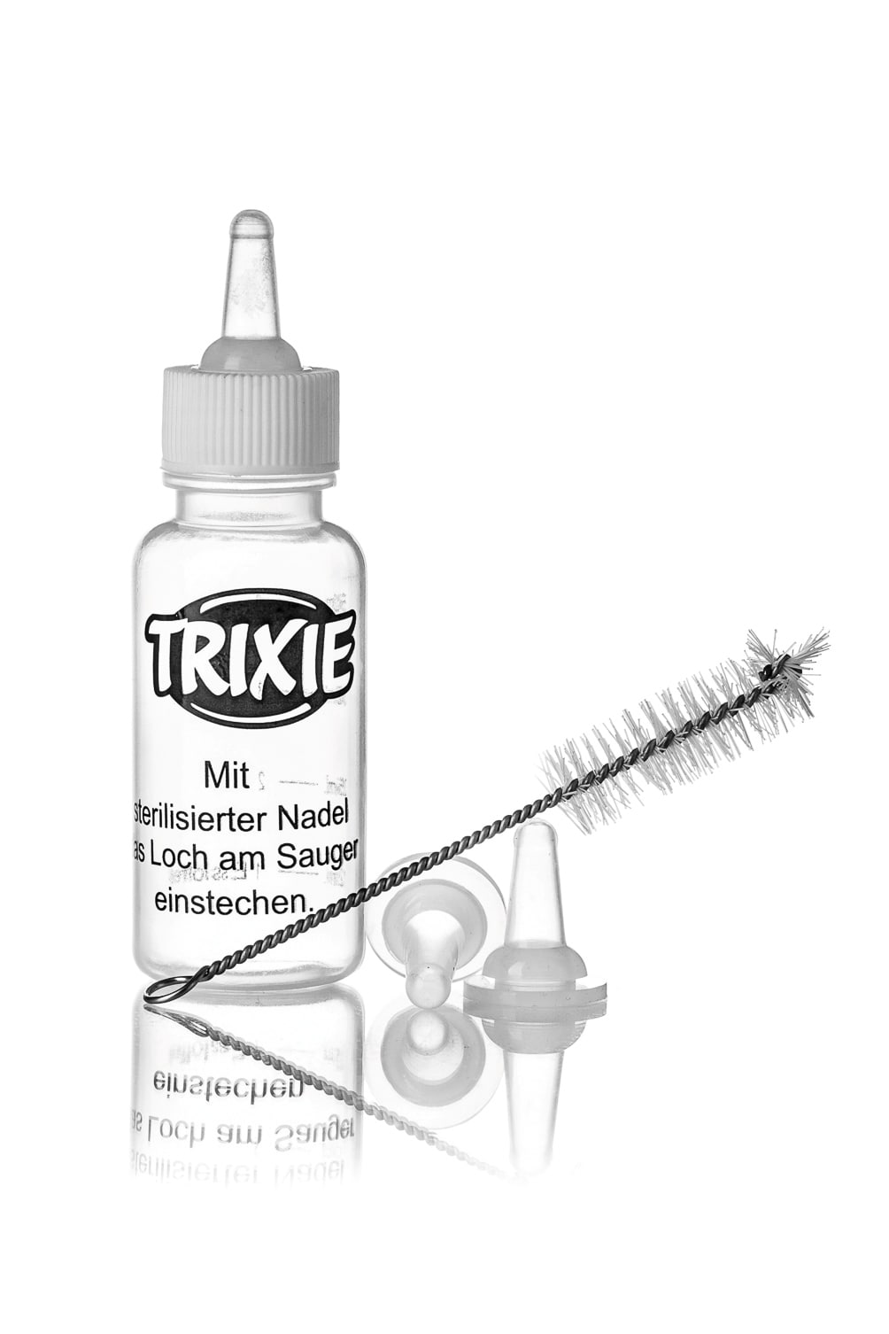 Trixie Nuckelflasche 57 ml m 3 Saugern und Bürsten_0