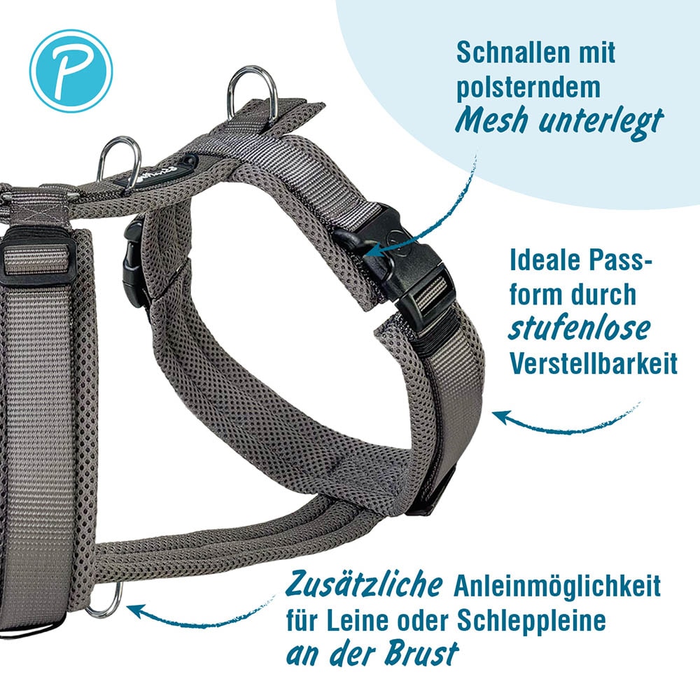Petlando Mesh Y-Comfort Geschirr anthrazit_2