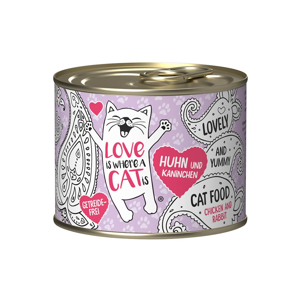 Love is where a cat is Huhn und Kaninchen Nassfutter für Katzen_0