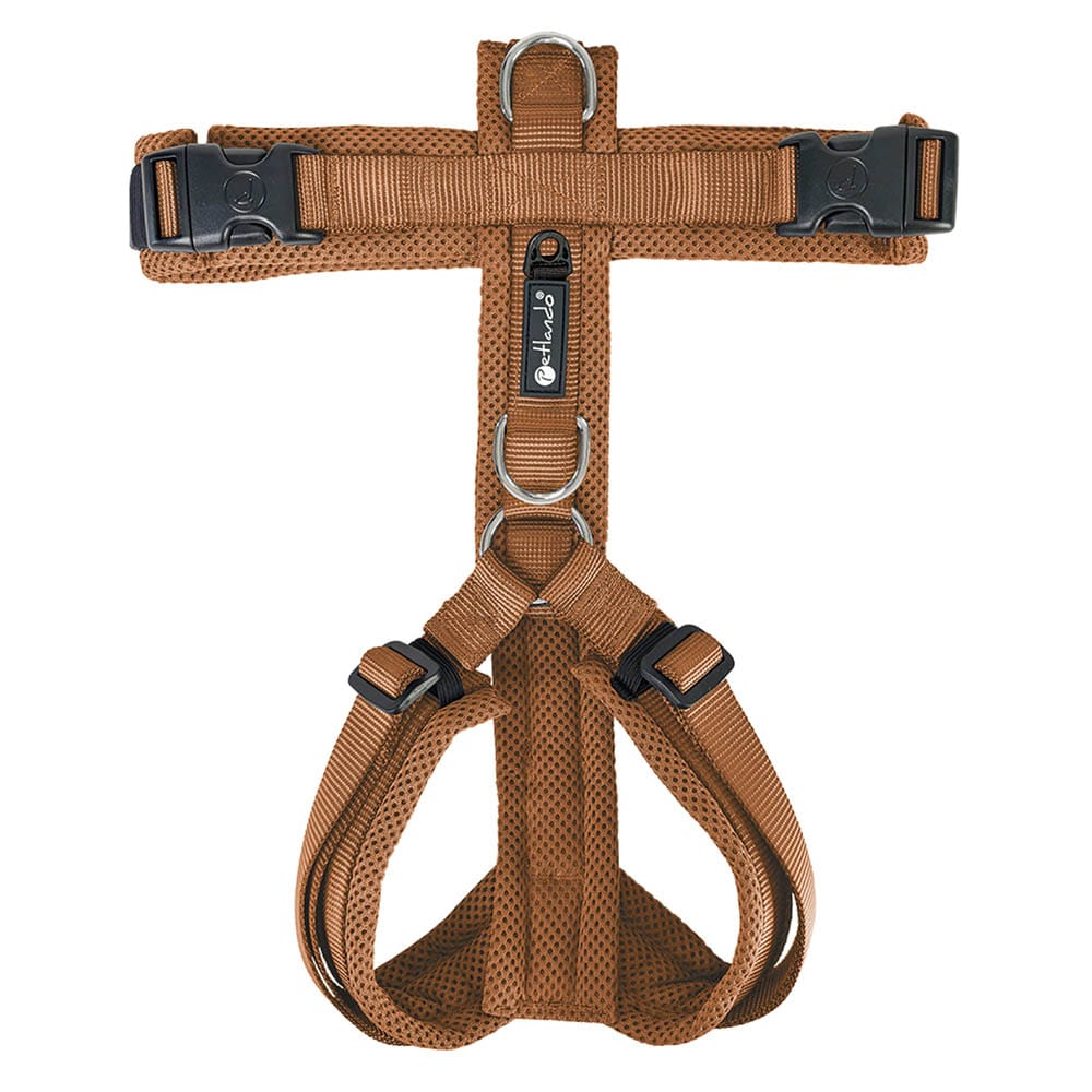 Petlando Mesh Y-Comfort Geschirr cognac_1