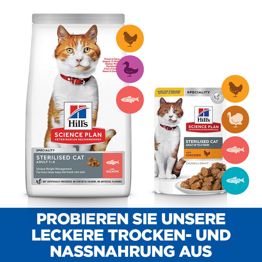 Hills Science Plan Sterilised mit Lachs Trockenfutter für Katzen_5