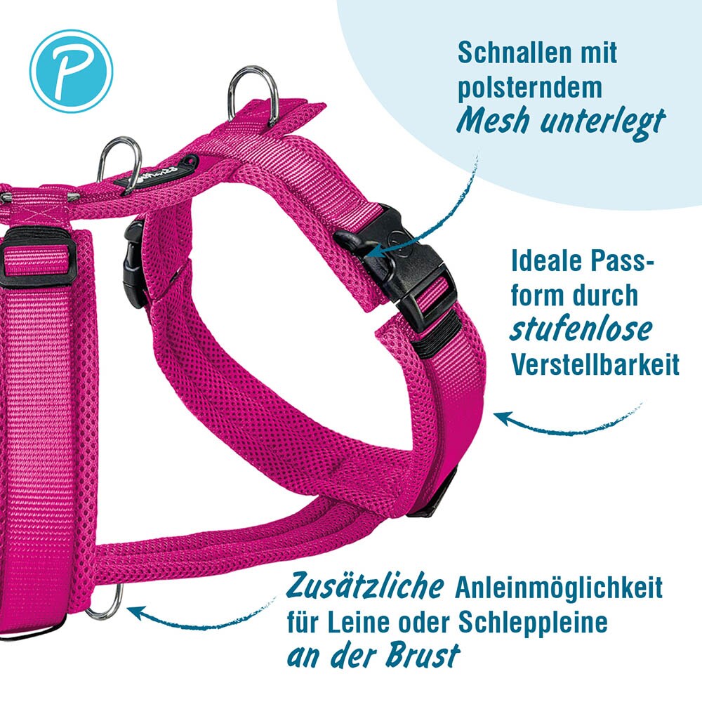 Petlando Mesh Y-Comfort Geschirr fuchsia_2