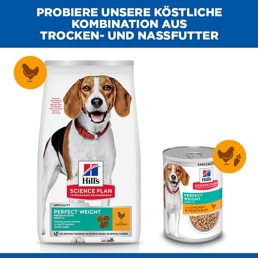 Hills Science Plan Adult Perfect Weight Medium Trockenfutter für Hunde_6