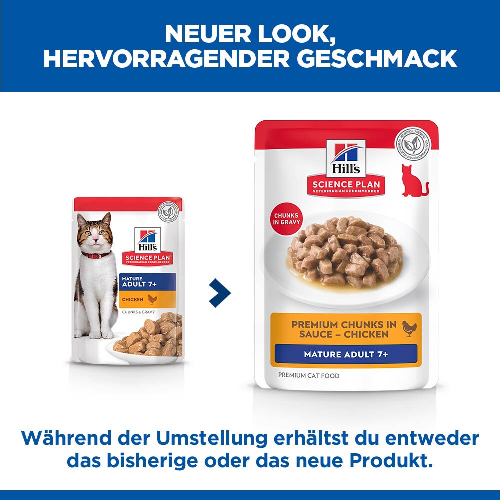 Hills Science Plan Mature Adult 7+ Huhn Nassfutter für Katzen_1