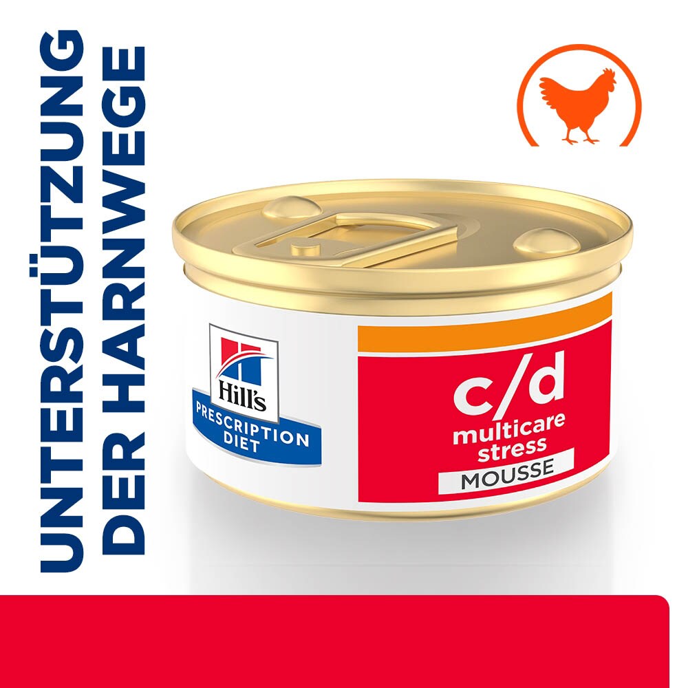 Hills Prescription Diet c/d Multicare Stress Mousse Huhn Nassfutter für Katzen_1