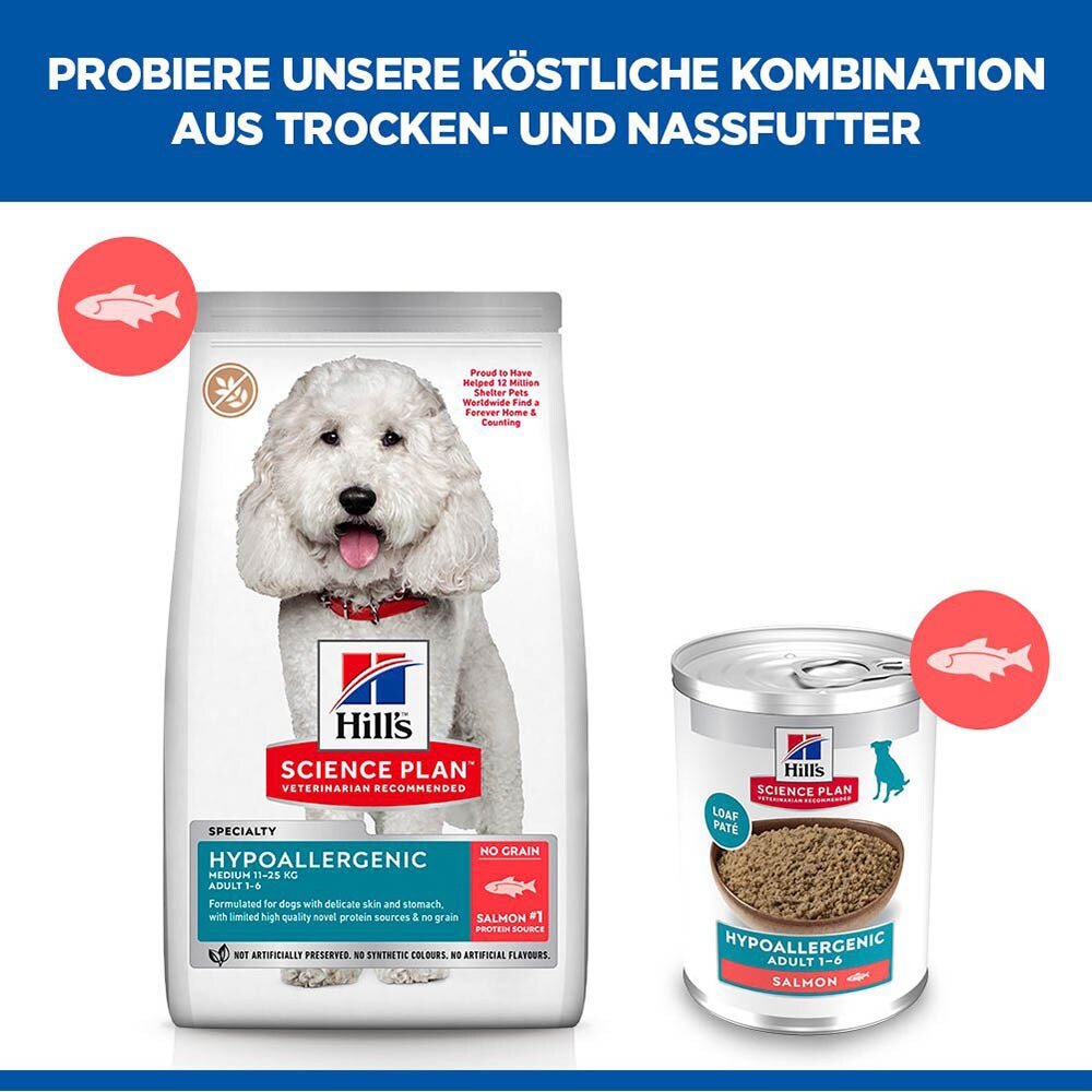 Hills Science Plan Hypoallergenic Adult Nassfutter für Hunde mit Lachs_6