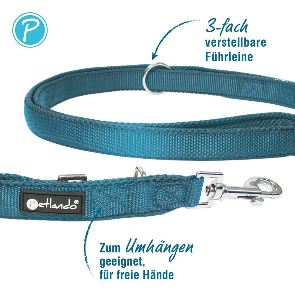 Petlando Mesh verstellbare Führleine petrol_1