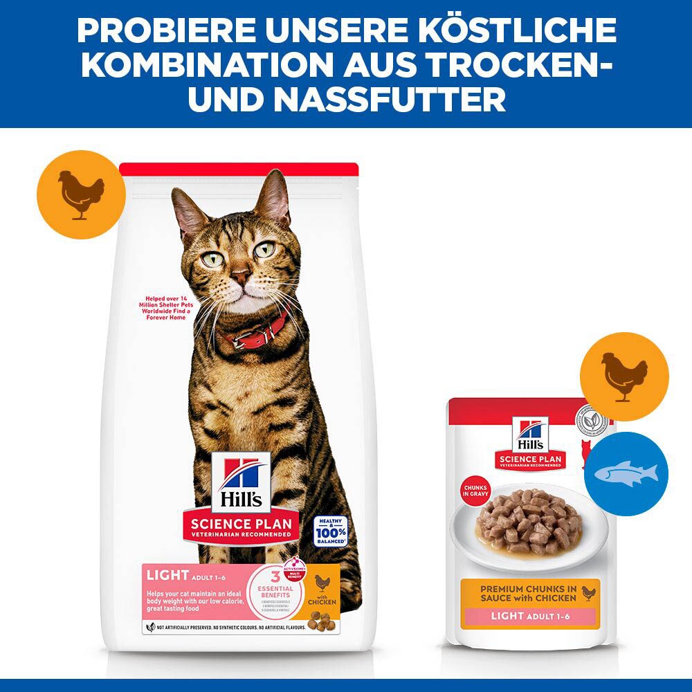 Hills Science Plan Light Adult Trockenfutter für Katzen mit Huhn_5