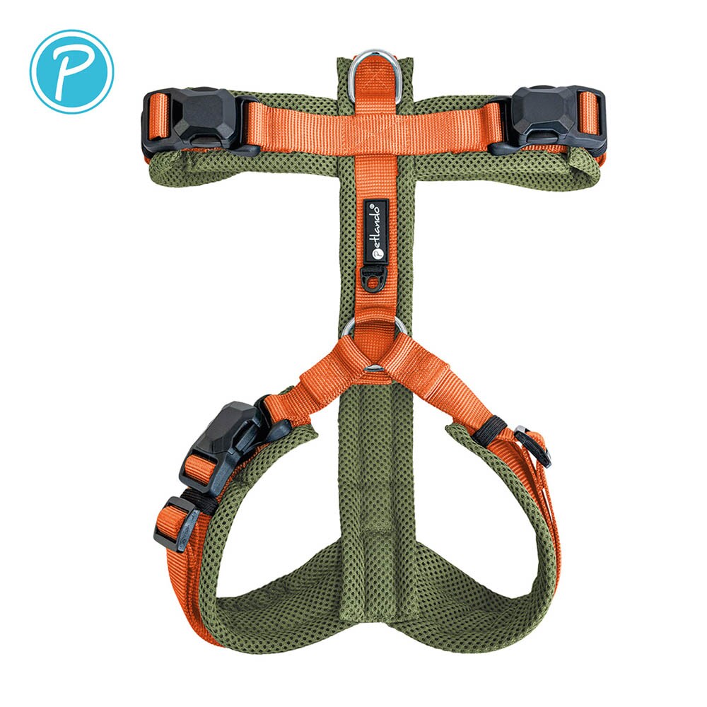 Petlando Magnetech Y-Comfort Geschirr olive/orange_1