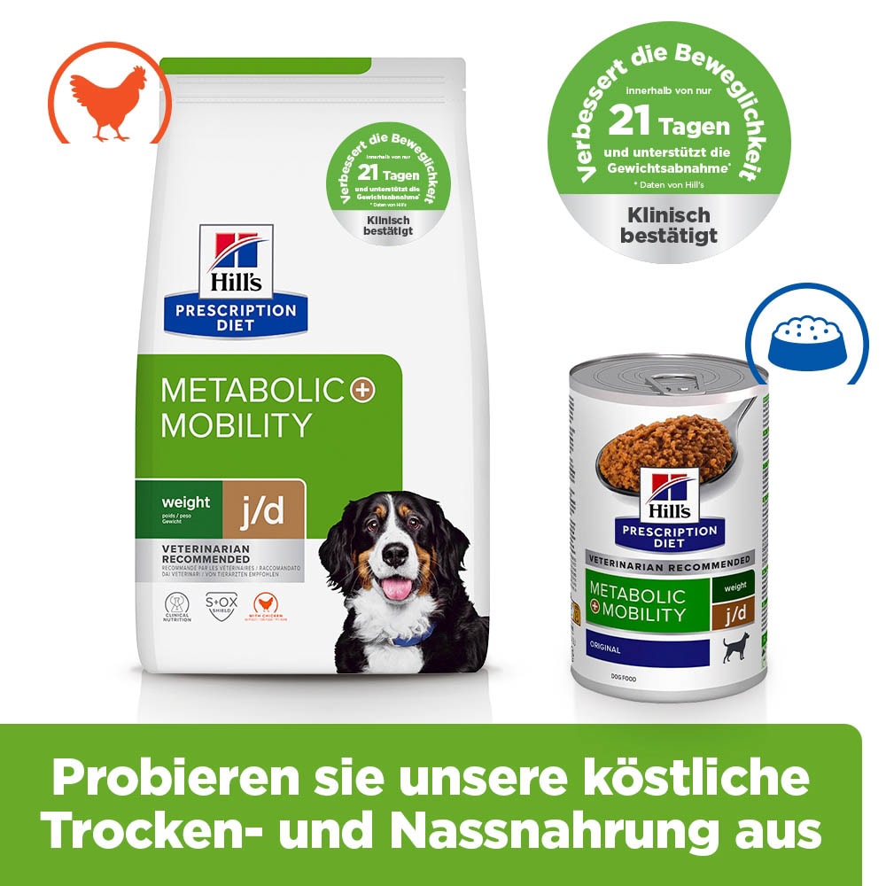Hills Prescription Diet Metabolic + Mobility Trockenfutter für Hunde mit Huhn_5