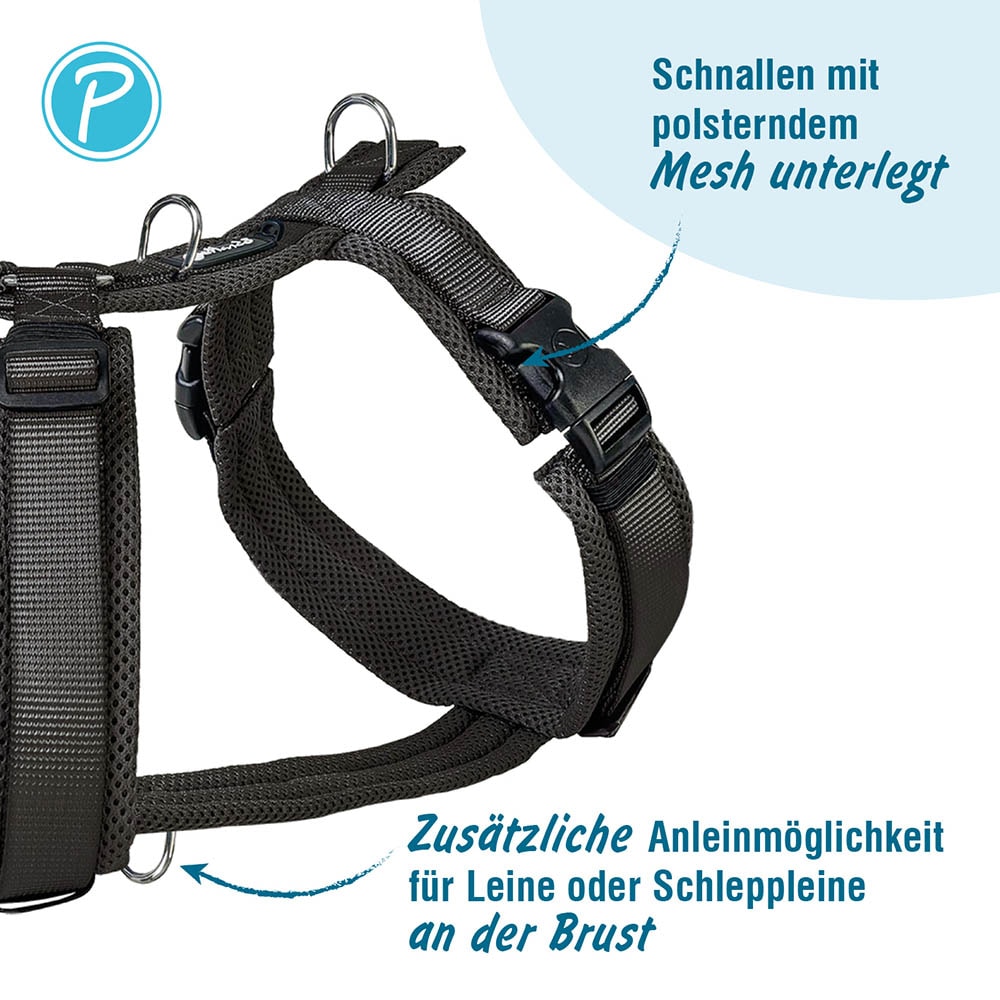 Petlando Mesh Y-Comfort Geschirr schwarz_2