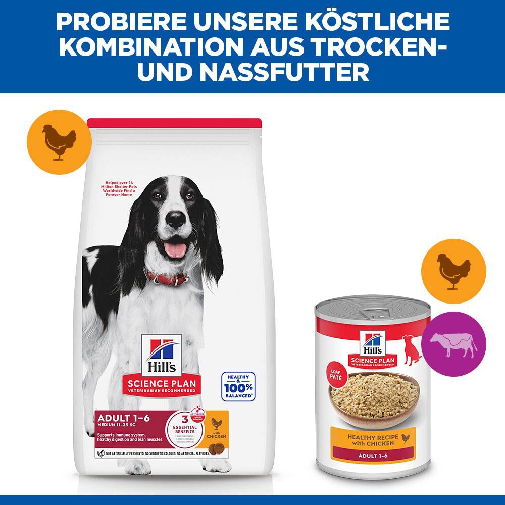 Hills Science Plan Adult Medium mit Huhn Trockenfutter für Hunde_5