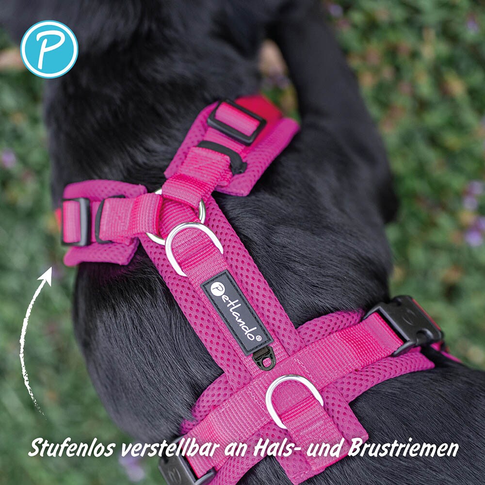 Petlando Mesh Y-Comfort Geschirr fuchsia_4