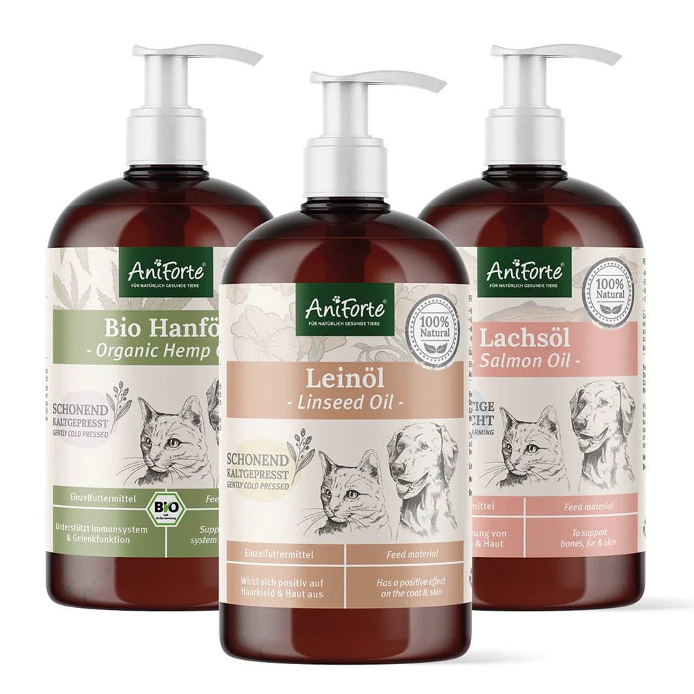 AniForte Barf-Öl Set mit Lachsöl, Leinöl und Hanföl _0