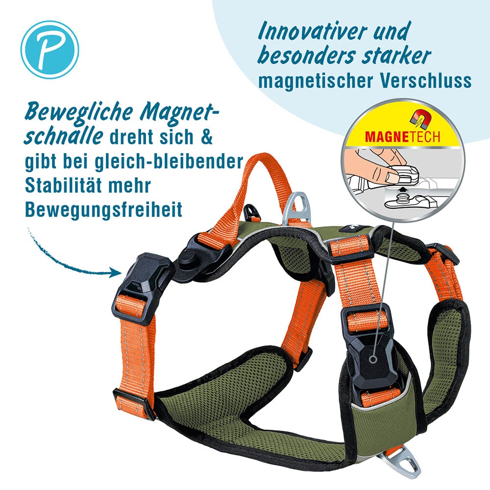 Petlando Magnetech Geschirr olive/orange_2