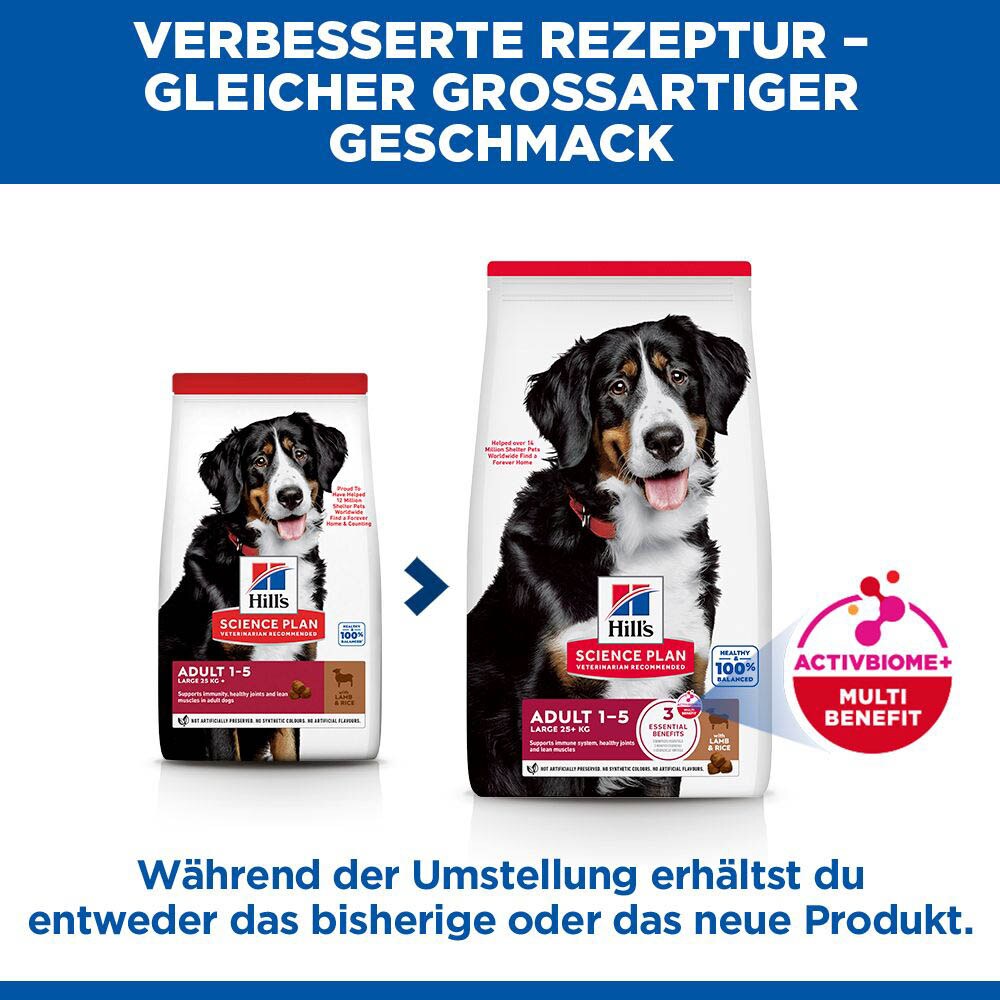 Hills Science Plan Adult Large Breed mit Lamm und Reis Trockenfutter für Hunde_1