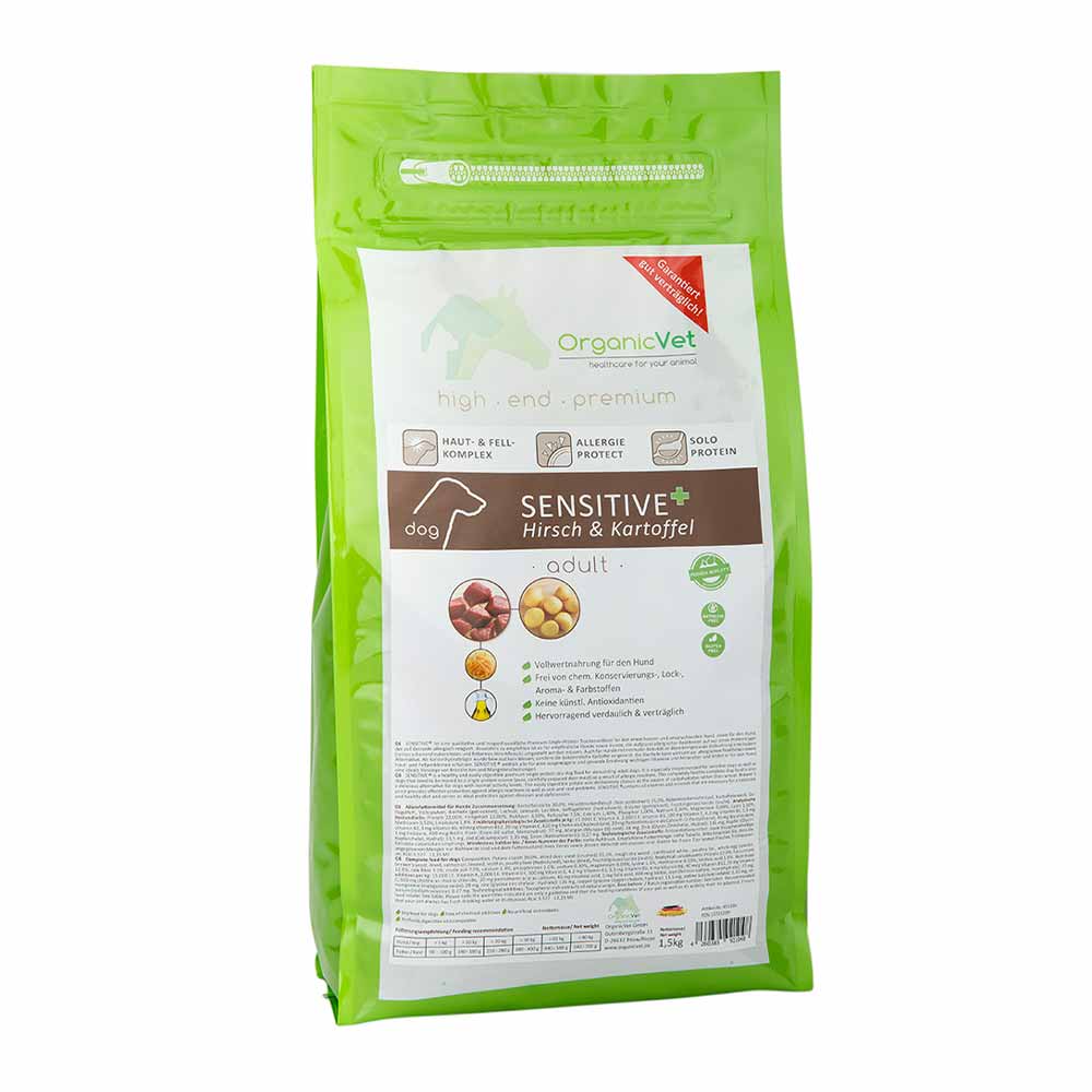 OrganicVet Sensitive Hirsch Trockenfutter für Hunde_0