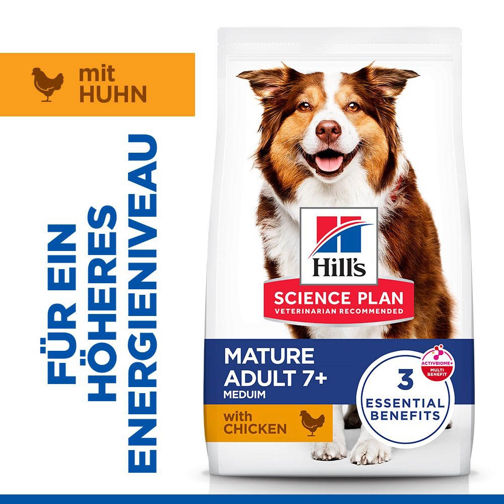Hills Science Plan Mature Adult 7+ Medium mit Huhn Trockenfutter für Hunde_1