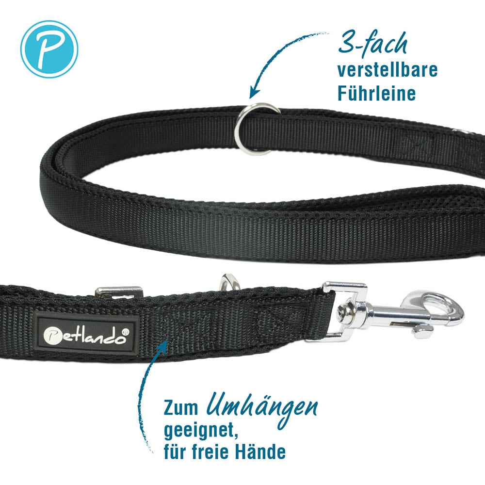 Petlando Mesh verstellbare Führleine schwarz_1