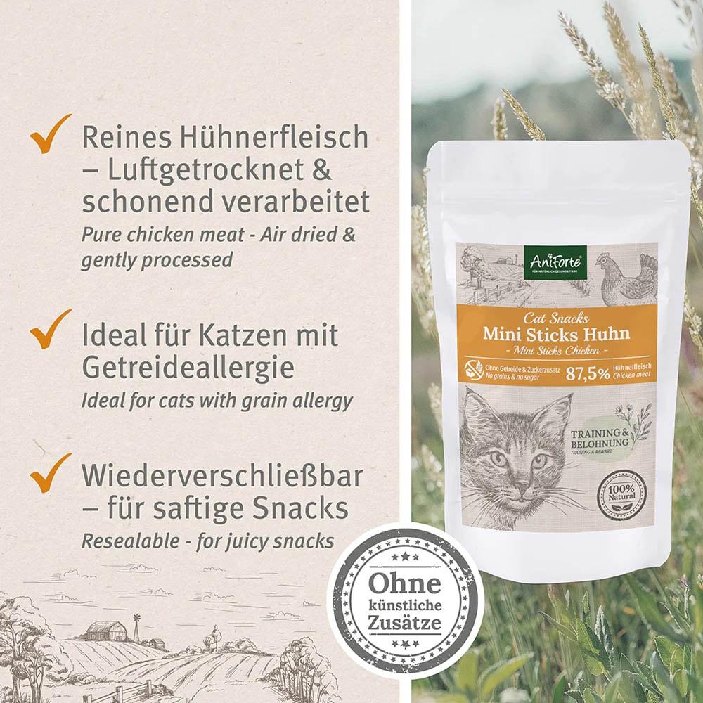 AniForte Katzen Snacks - Mini Fleisch Sticks Huhn_1