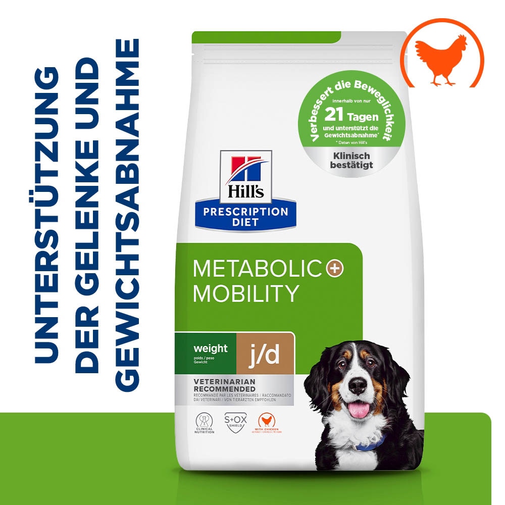 Hills Prescription Diet Metabolic + Mobility Trockenfutter für Hunde mit Huhn_1