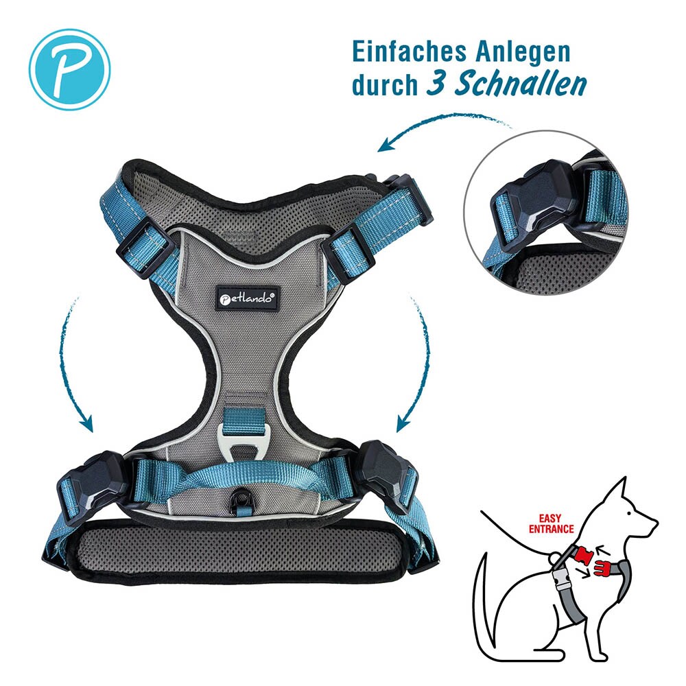 Petlando Magnetech Geschirr anthrazit/petrol_3