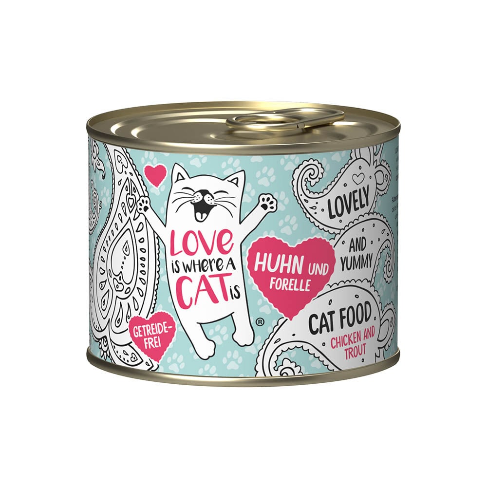 Love is where a cat is Huhn und Forelle Nassfutter für Katzen_0