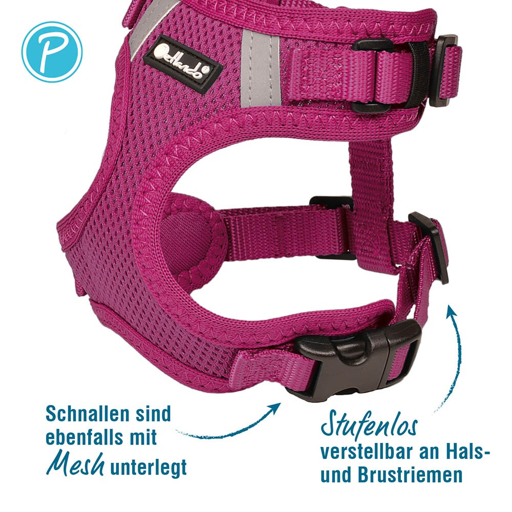 Petlando Mesh Vest Geschirr fuchsia_2