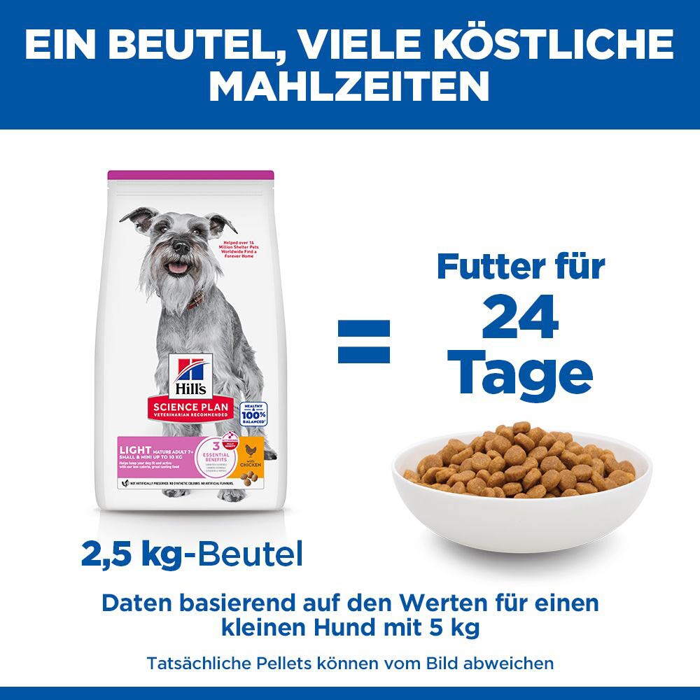 Hills Science Plan Light Small & Mini Mature Adult 7+ Trockenfutter für Hunde mit Huhn_6