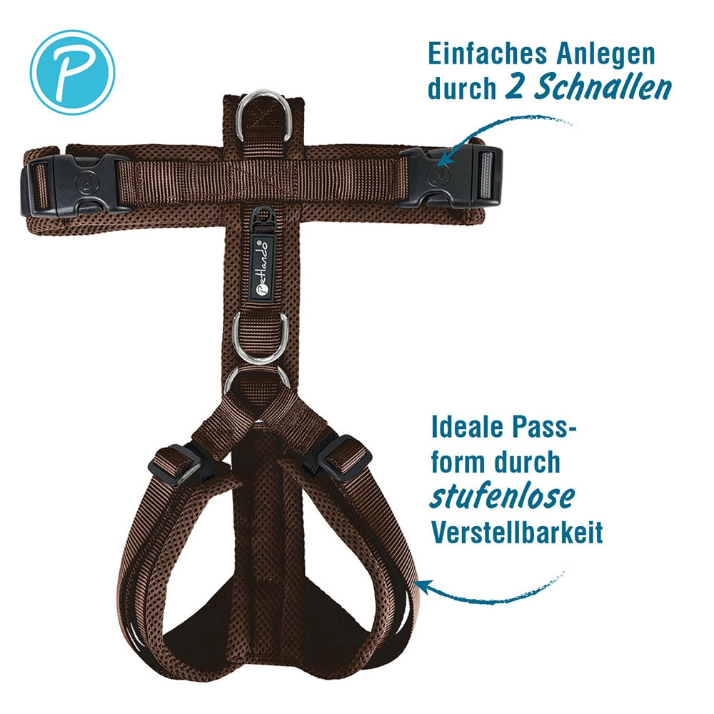 Petlando Mesh Y-Comfort Geschirr mokka_3