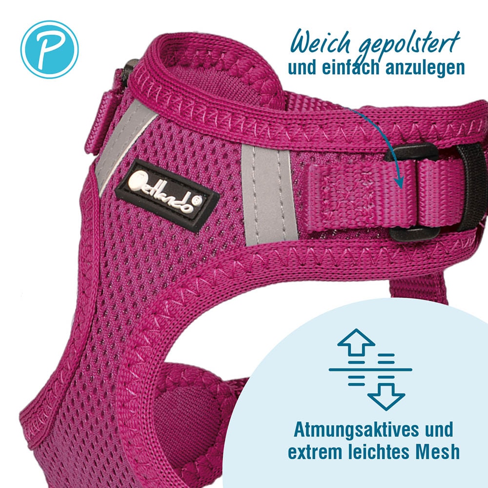 Petlando Mesh Vest Geschirr fuchsia_1