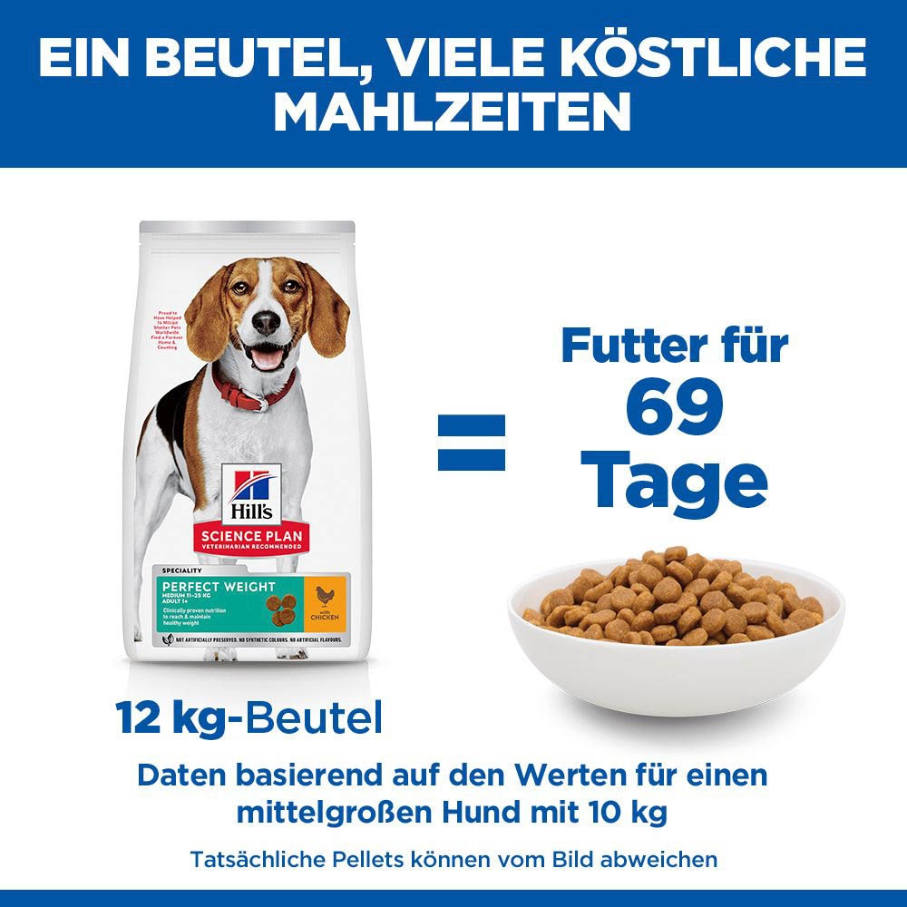 Hills Science Plan Adult Perfect Weight Medium Trockenfutter für Hunde_5