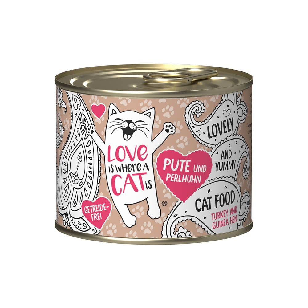 Love is where a cat is Pute und Perlhuhn Nassfutter für Katzen_0