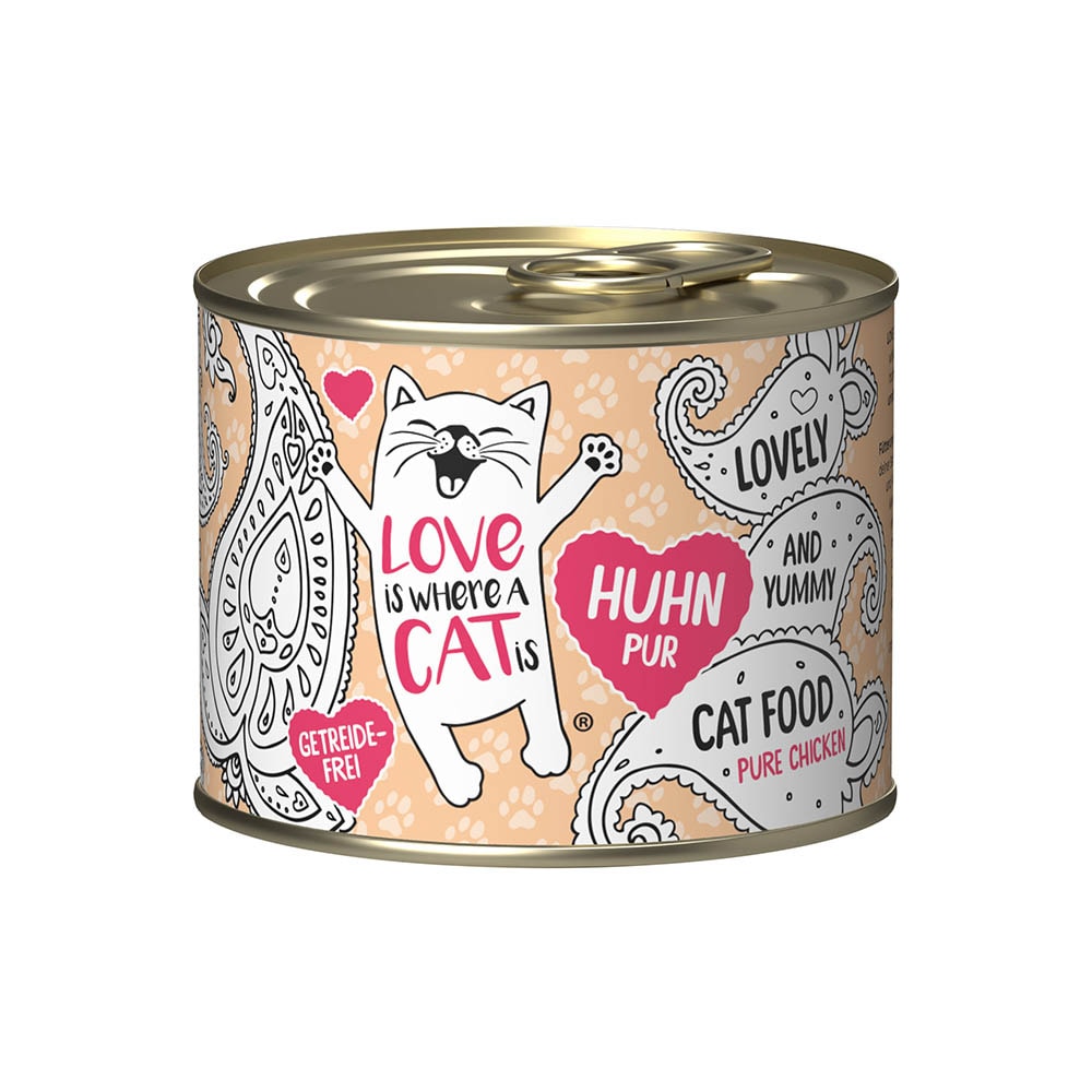 Love is where a cat is Huhn pur Nassfutter für Katzen_0