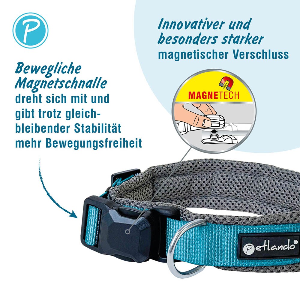 Petlando Magnetech Halsband anthrazit/petrol_1