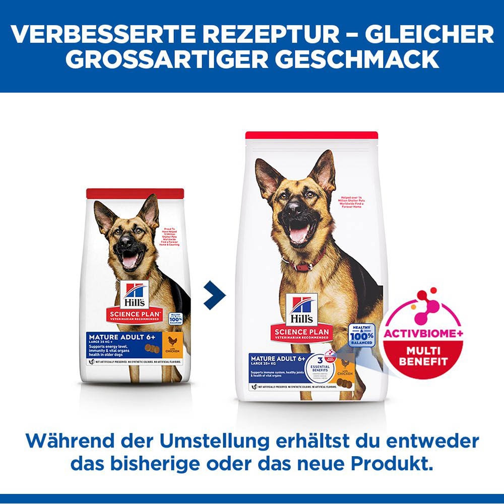 Hills Science Plan Mature Adult 6+ Large Breed mit Huhn Trockenfutter für Hunde_2