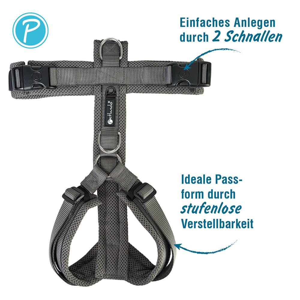 Petlando Mesh Y-Comfort Geschirr anthrazit_3