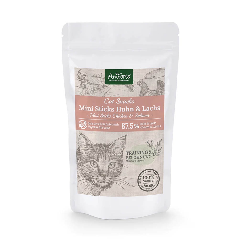 AniForte Katzen Snacks - Mini Fleisch Sticks Huhn & Lachs_0