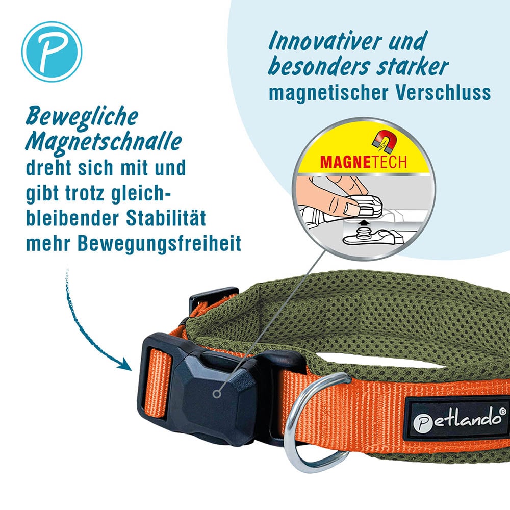 Petlando Magnetech Halsband olive/orange_1